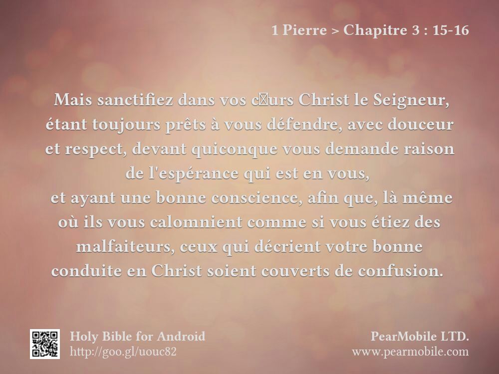 1 Pierre, Chapitre 3:15-16